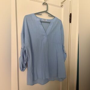 Cotton Light Blue Women's Top
